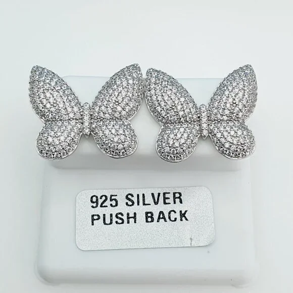 925 Sterling Silver Cubic Zircon Earrings, UU1P7A7113